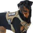 AUROTH Tactical Harness for Large Dogs No Pull Adjustable Pet Harness Reflective K9 Working Training Easy Control Military Service Pet Vest Army Yellow XL, 75-135 lbs