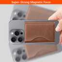 for Magsafe Wallet, Magnetic CardHolder with Adjustable Stand, Phone Card holder with 6 Card Slots, Magnetic Wallet for iPhone 16/15/14/13/12 Series, Not for iPhone 13/12 Mini (Brown)