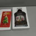 Christmas Snow Globe Lantern Water Glittering Santa Claus & Pups with Music & Timer, USB Lined/Battery Operated Lighted Lantern for Christmas Festival Decoration Gifts