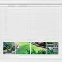 Cordless Light Filtering Mini Blind - 45 Inch Width, 25 Inch Length, 1" Slat Size - Pearl White - Cordless GII Morningstar Horizontal Windows Blinds for Interior by Achim Home Decor