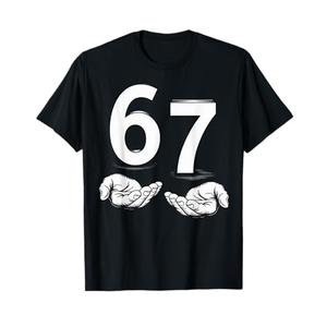 Funny Six Seven 6 7 Meme Gen Alpha Slang 6 7 Hands T-Shirt Size L, Black