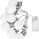Outdoor String Lights, Led Patio String Lights, Waterproof, Weatherproof, Shatterproof Outdoor String Lights for Patio, Porch, Backyard, Garden Decor 1.5m(Warm White)
