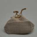 GORGLITTER Women's Pearl Decor Drawstring Crossbody Bag Chain Mini Bucket Handbags (Beige) One Size