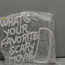 What's Your Favorite Scary Movie Neon Sign Red LED Wall Light with Retro Phone Design Horror Movie Night & Halloween Party Decor