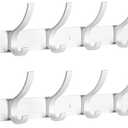 Optish Coat Rack Wall Mount, Wall Hooks for Hanging, Entry Coat Hooks Coat Hanger, Hat Rack Holder for Wall, Key Holder Purse Racks, Towel Rack for Bathrooms (2 Pack, Silver )