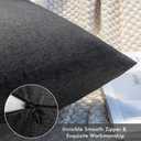 MIULEE Pack of 2 Decorative Outdoor Solid Waterproof Throw Pillow Covers Faux Linen Garden Farmhouse Cushion Cases for Halloween Tent Balcony Couch Sofa 20x12 Inch Black