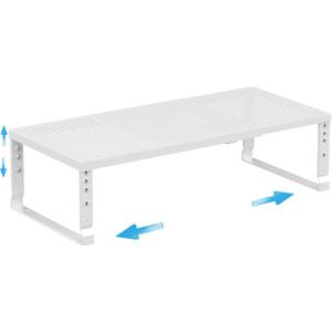 Expandable Spice Rack Kitchen Cabinet Shelf Organizer, Stackable Storage Shelves Racks, Adjustable Counter Shelving for Cabinets, Countertop, Cupboard,Pantry and More(1Pack/White/Large)