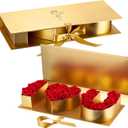 Engrowtic 2 Pack I Love You for Flowers Empty Mother's Day Boxes ''i Love U'' Letter Floral Fillable Box Empty Cardboard Gift Box with Lids for Wedding, Birthday, Mother's Day Packing(Gold), 1 count