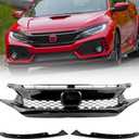 Grille Compatible For Honda Civic Type R Style Front Bumper Grill 2016 2017 2018
