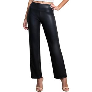 Conceited Luxe Leggings Velvet or Vegan Leather (Large, Black)