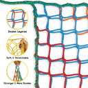 Kids Playground Climbing Cargo Net - 6.5 x 9.8Ft Kids Playground Safety Net,Polyester Double Layers Rope Bridge Net for Tree House and Outdoor AdventureRainbow