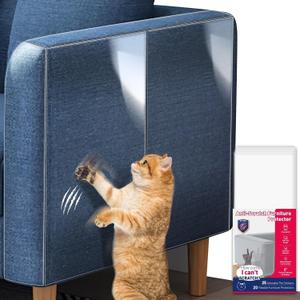 NO PINS Eosarcu Cat Scratch Furniture Protector -20 Pack Single Side Couch Protector from Cat Claws, Premium Cat Couch Protector with Strong Stickiness, Anti Scratch Furniture Protector