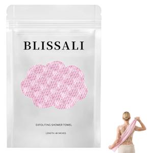 Faylira Blissal Exfoliating Shower Towel, Advanced Exfoliating Microfiber Towel, 2-in-1 Exfoliation Towels, Premium Scrub Bathroom Towel Set, Body Scrubber with 2 Sides for All Skin Types(Pink)