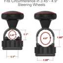 Tool Free Steering Wheel Knob Spinner with Metal Ball Bearing, Quick Install Suicide Knob for Steering Wheel, Steering Wheel Spinner Fits 3.454.9" Car, SUV, Semi Truck, Tractor, Boat (Red, 1 Pack)