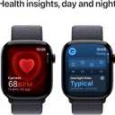 Apple Watch Series 10 [GPS 46mm case] Smartwatch with Jet Black Aluminum Case with Ink Sport Loop. Fitness Tracker, ECG App, Always-On Retina Display, Carbon Neutral (46mm case + Medium/Large band)