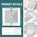 Bathroom Exhaust Fan Cover with Spring,10INCH Grille Bathroom Fan Cover Replacements, White ABS Plastic Cover Square Ceiling or Wall-Mount Exhaust Fan,Air Diffuser