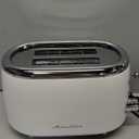 MELLERHOME Retro Toaster 2 Slice, 7 Browning Levels, 3 Functions (Reheat, Defrost, Cancel), Removable Crumb Tray, Under Base Cord Storage, White Toaster Kitchen Appliances