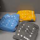 ALVABABY Baby Cloth Diaper 3 Pack with 12 Inserts One Size Cloth Diaper Covers Adjustable Washable Reusable for Baby Girls and Boys