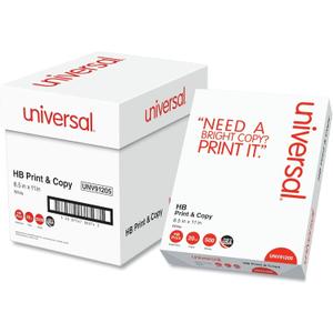 Universal Multipurpose Paper, 96 Bright, 20 lb Bond Weight, 8.5 x 11, Bright White, 500 Sheets/Ream, 5 Reams/Carton