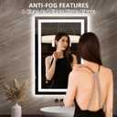 LOAAO 23.6"x35.4" LED Mirror for Bathroom, Lighted Bathroom Mirror with Lights, Anti-Fog, Dimmable, Memory Function, Clear Reflection