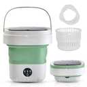 Portable Washing Machine,12L Mini Washer with Foldable Design, Has 3 smart Modes for Travel,Apartment,Baby Clothes,Socks camping, RV (Green)