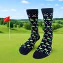 I'D RATHER BE CHASING Funny Mens Socks, Golf & Pickleball Gifts for Men, Golfers Unique Crew Sock, Golfing Gift Accessories (Black)