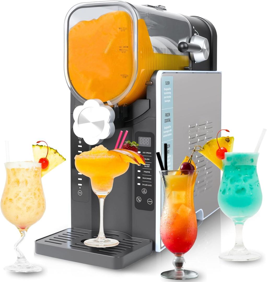 Slushie Machine for Home No Ice Needed, 88 oz Frozen Drink Maker with 6 Preset Programs for Margaritas, Frappés, Milk Shake and More, Auto-Clean & Quiet Operation