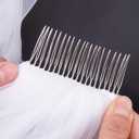 Wedding Veil Pearls Lace Flower Bridal Veil,1 Tier Cathedral Length Fingertip Length Veil Bride Veil with Metal Comb (White)