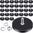 Flutesan M6 Threaded Magnets Rubber Coated, 32 Packs, Black, 1.69 Inch