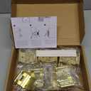 Ravinte 20 Packs (10 Pairs) 3/8" Inset Gold Cabinet Hinge,Self Closing Hinges for Kitchen/Bathroom/Furniture Cabinets & Doors,Decorative Cabinet Hardware Kitchen Cabinet Hinge with Door Bumper