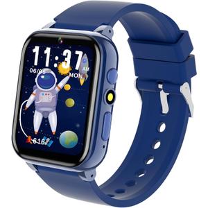 Smart Watch for Kids with 26 Puzzle Games, Kids Smart Watch Boys Girls with Learning Card, Audio Story Player, Camera, Music & Video | Multifunctional Touch Screen Watches Gift Toys for Ages 3-12 (Blue)