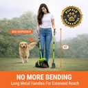 Pupzle Dog Pooper Scooper with Bag Attachment, 40" Long Handle Pooper Scooper for Large Dogs, Dog Poop Scoop for Yard, Large Capacity Swivel Bin and Rake, Lavender Scented Bags (Green)