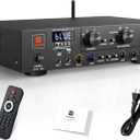 Vangoa Home Audio Amplifier Stereo Receivers with Wireless 800 Max Power 5.1 Channel Power Amplifier Stereo System with USB, SD, FM, 2 Mic, RCA, 3-Band EQ, Speaker Selector for Studio, Home Theater