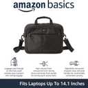 Amazon Basics Laptop Tablet Carrying Case with Shoulder Strap and Grab Handles, 14-inch, Black, Compartments for Storage