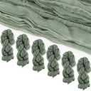 6 Pack Cheese Cloth Table Runners, 10 Foot Cheesecloth Table Runner Boho, Sage Green Cheesecloth Table Runner 35x120, Wedding Arch Draping Fabric, Sage Green Baby Shower Decorations