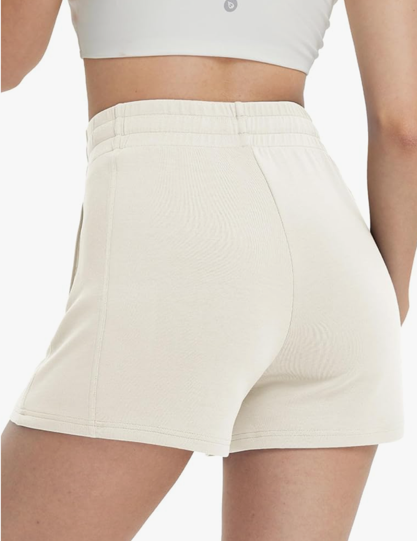 Baleaf Womens 12" Long Bermuda Shorts Knee Length Cotton Athletic Shorts Sweat Casual Lounge Walking Summer