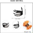 2 x Skeleton Claw Napkin Ring Set - 4pcs Black Modern Napkin Rings with Rhinestones for Wedding Banquet & Halloween Party