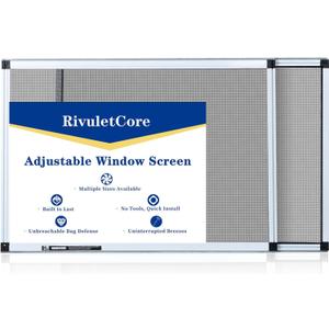 Expandable Window Screen：1 Pack Adjustable Window Screen Replacement (18" H x 25" - 49" W) - Large Replacement Window Screens with Frame Expandable, Aluminum Horizontal Sliding Window Screens