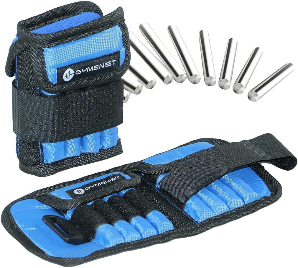 Gymenist Pair Of Adjustable Ankle Weights Can Be Adjusted Easily With Metal Sticks Weight Set of 2 Wrist and Ankle Workout Exercise Weights, 2 lb
