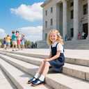 GINFIVE Toddler Girls Dress Shoes Little Kids Flats School Mary Janes Shoes (Gf287-navy Blue), Size 10 Little Kid