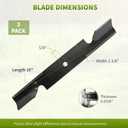 3 x Replacement 482878 High Lift Blades, Compatible with 36" 52" Deck Scag Tiger Cub Wildcat Turf Tiger Lawn Mowers Tractors, Replace 21227S, 482462, 48108, 481707, 481711, 3 Pack