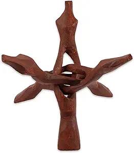 Wish Well Extra Large 8" Wooden Tripod Stand - Hand-Carved Room Decor Holder ~ Ideal for Abalone Shell, Decorative Bowl, Crystal Ball, Sphere, Geode ~ Wood Display Stand & Perfect Crystal Holder