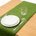 Artificial Grass Table Runners Debris-Free Fake Grass Shed-Free ,Turf Table Runner for Wedding Party, Golf Themed Party,Birthday, Banquet, Baby Shower, Home Decor,12*120 Inches