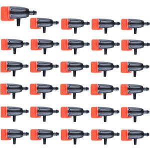 Garden Irrigation Dripper, 30 Pack Adjustable Drip Emitters Garden Succulent Watering Dripper Sprinkler for 4mm/7mm Hose for Home Succulents Plants Lawn Flower Irrigation System
