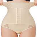 MERYOSZ Butt Lifting Panties High Waisted Tummy Control Shapewear for Women Waist Trainer Mesh Body Shaper Underwear (X-Large, Beige)