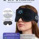Sleep Mask Bluetooth Sleeping Headphones, 3D Contoured Gentle Pressure Sleep Mask Headphones Wireless with Ultra-Thin HD Stereo Speakers,Perfect for Side Sleepers,Naps,Yoga, Air Travel,Cool Gadgets