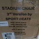 SPORT BEATS Stadium Seats with Back Support Bleacher Chairs with Back and Cushion Thick Padded Bleacher Seats Includes Shoulder Strap Black 2pcs Standard