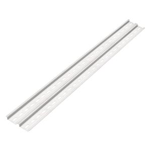 MECCANIXITY DIN Rail Slotted Aluminum Mounting Guide 500mm Long 35mm Wide 7.5mm High Silver Tone Pack of 2