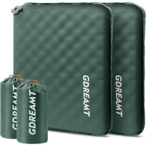 Inflatable Seat Cushion, Self-Inflating Memory Foam Stadium Seats Cushion Portable Camping Air-Foam Sitting Pad for Travel Airplane Car Bleachers Backpacking Office, Lightweight & Compact (Green)