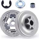 Adefol Chainsaw 3/8" -7T Spur Clutch Drum Sprocket Bearing 5pcs Kit For Stihl MS391 MS311 Replacement Parts with Needle Bearing Clutch Washer E-clip